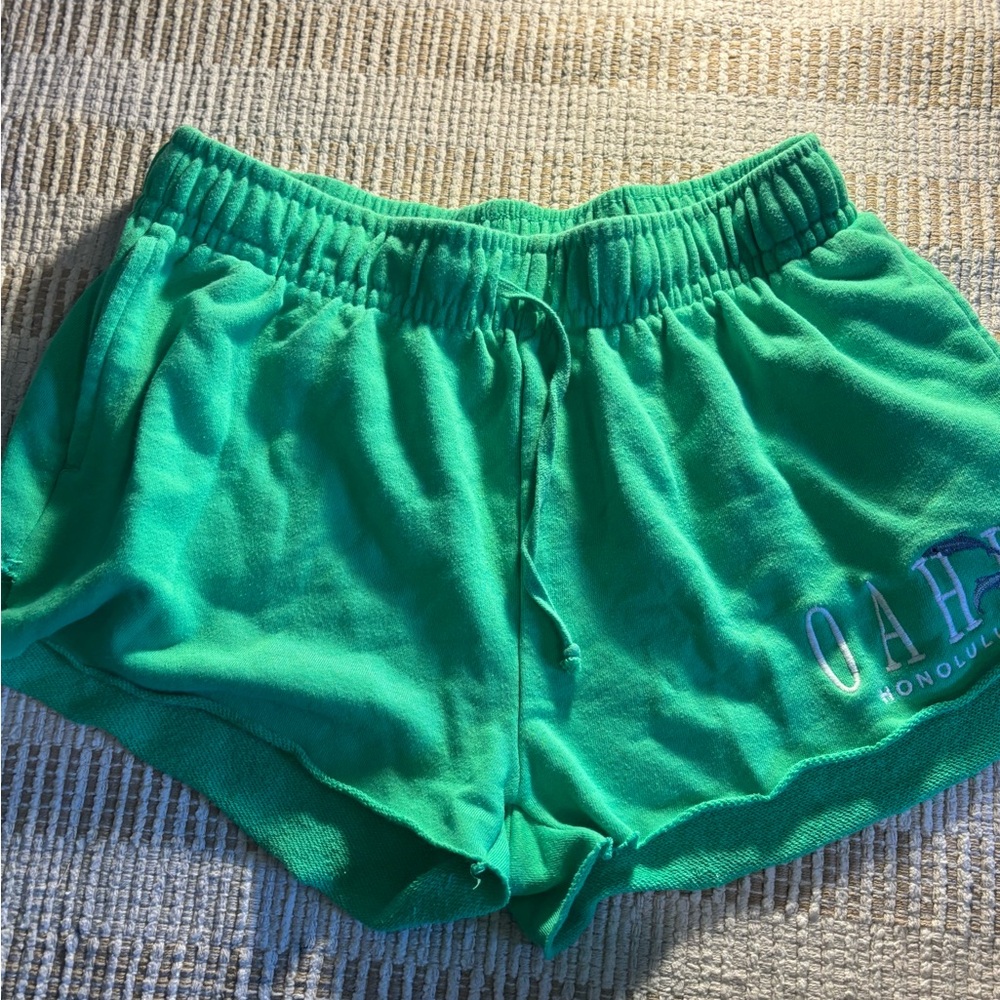 green shorts